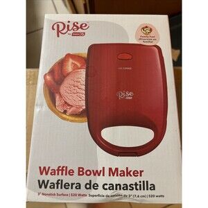 RISE RWBM001GBRR08 Waffle Bowl Maker. Breakfast. Dessert. Family